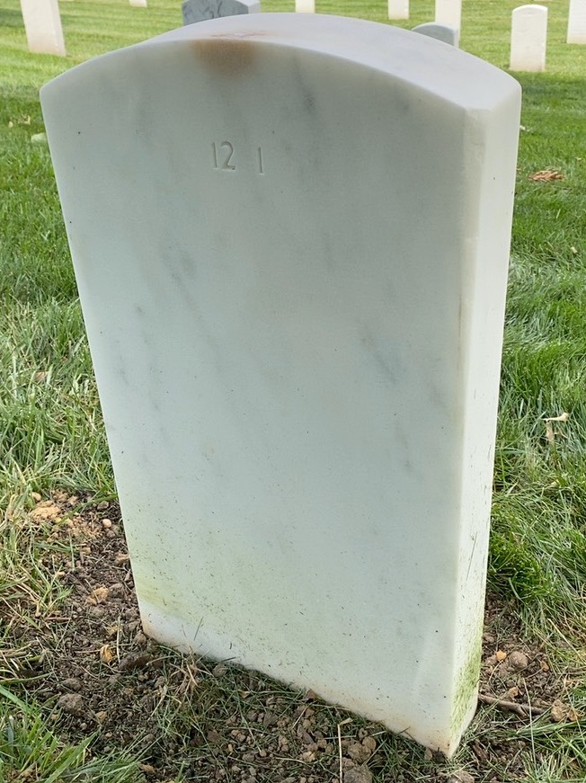 Back of headstone — Karl Anker
