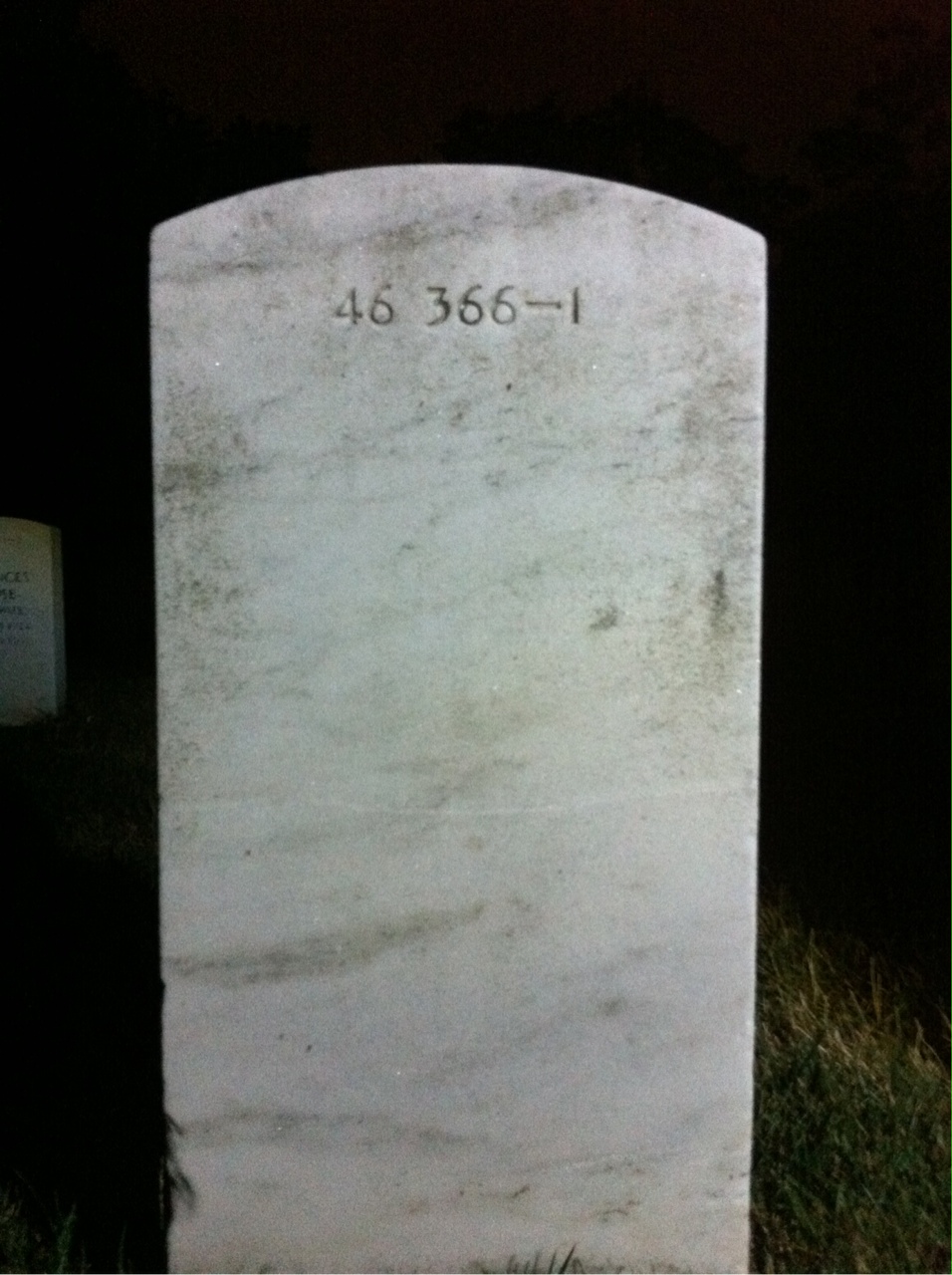 Back of headstone — Dean Benson