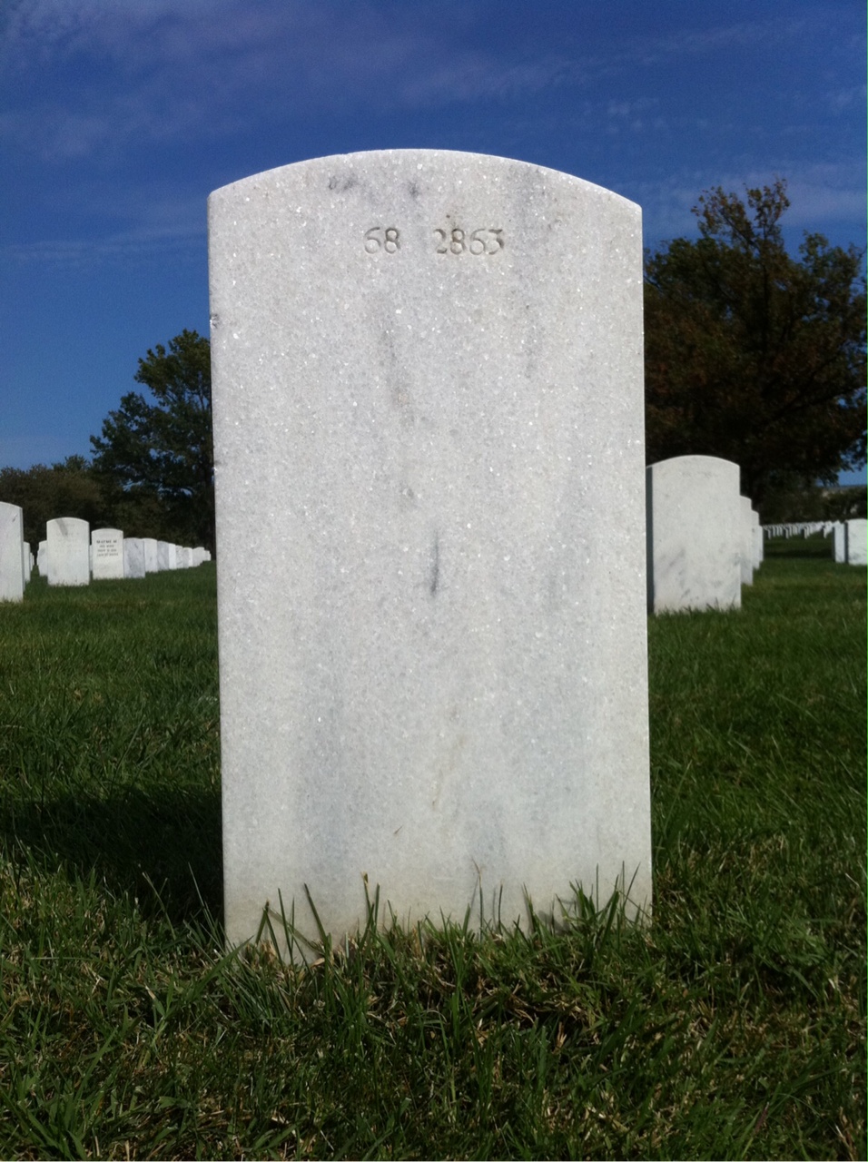 Back of headstone — Willis Armstrong