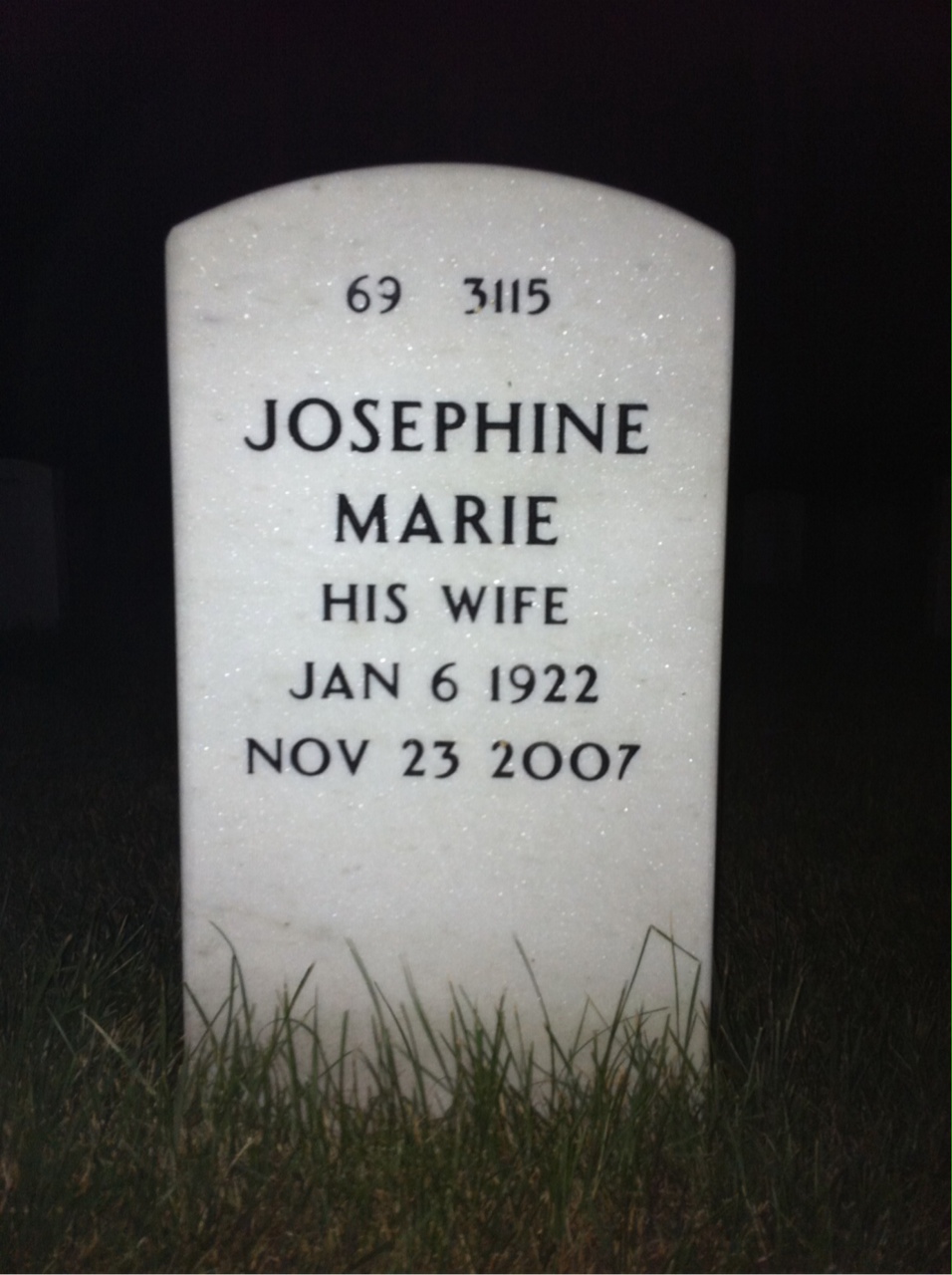 Back of headstone — Raymond Snyder