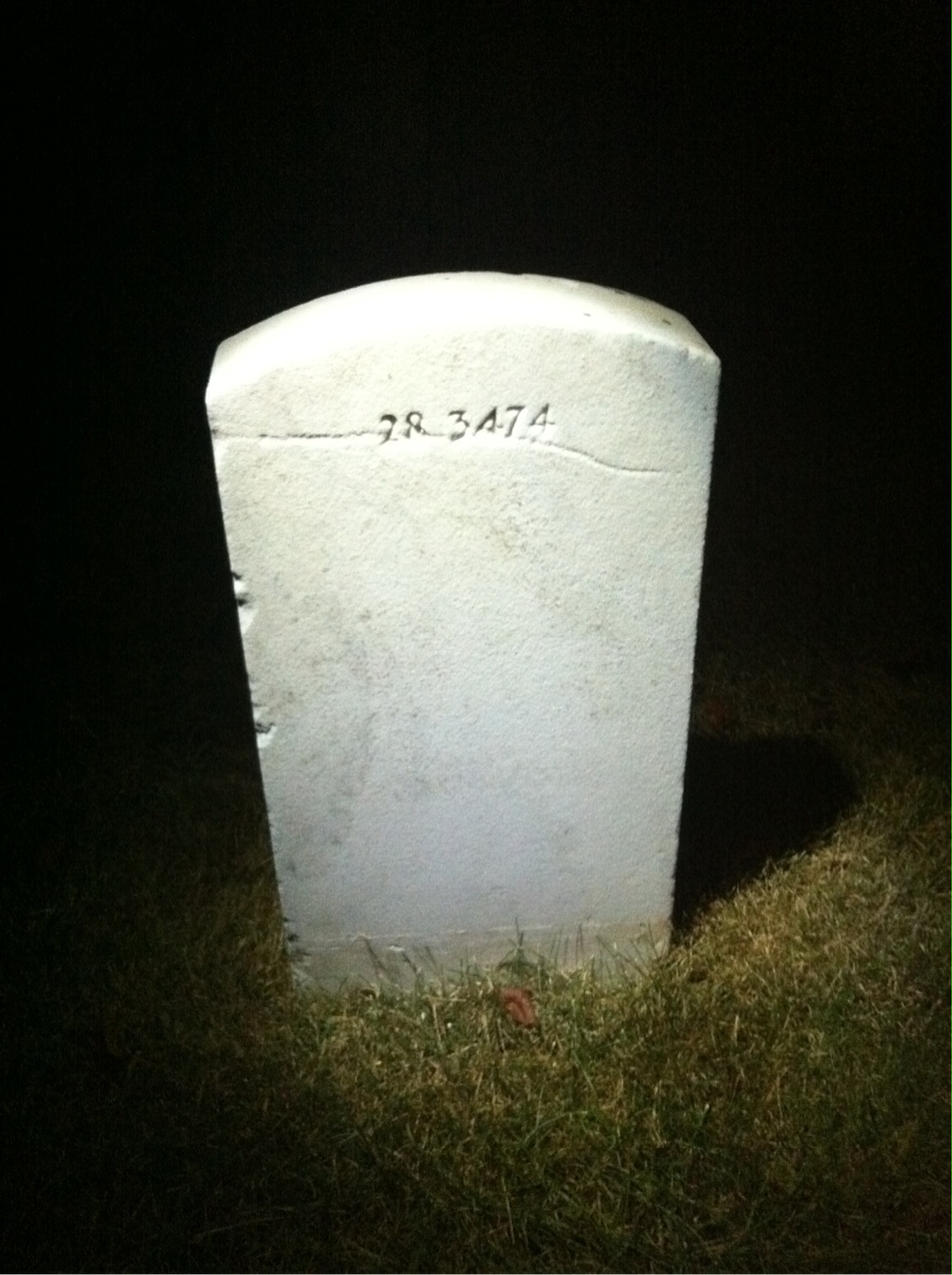 Back of headstone — John Alston