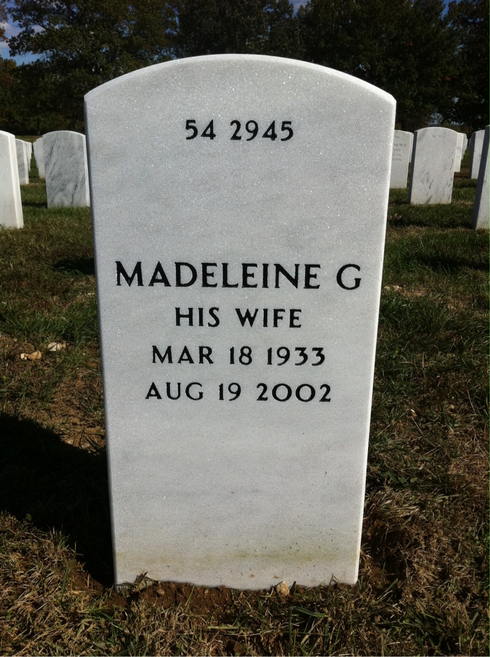 Back of headstone — Orman Berg