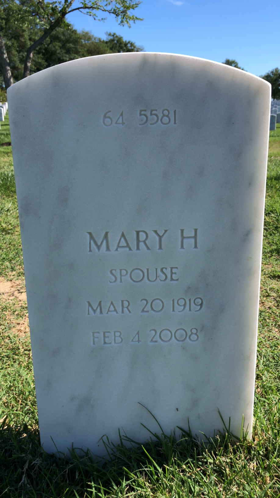 Back of headstone — Charles Long