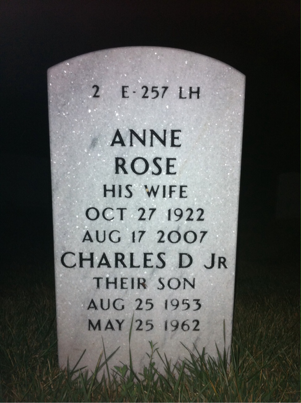 Back of headstone — Charles Bayha