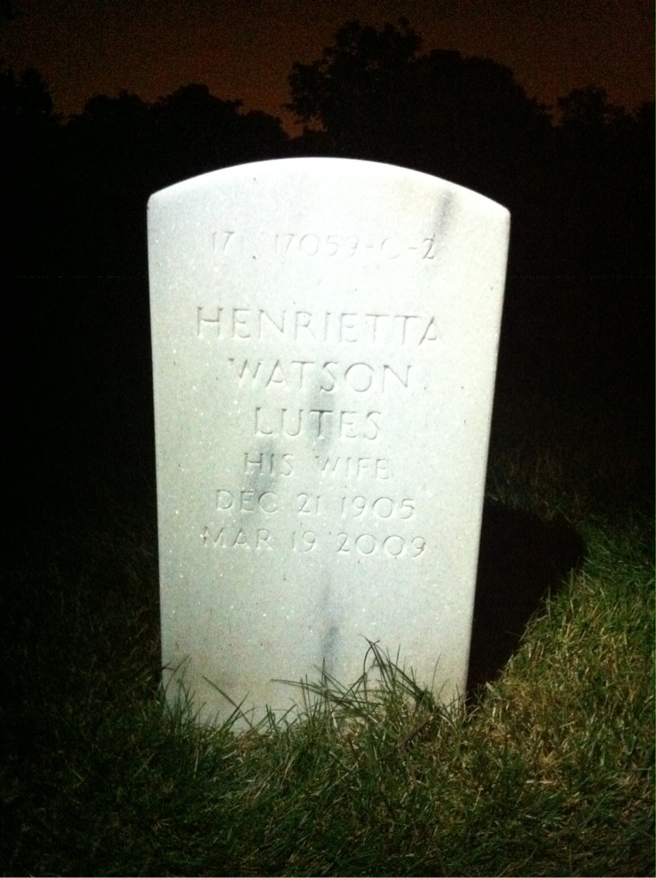 Back of headstone — William Burriss