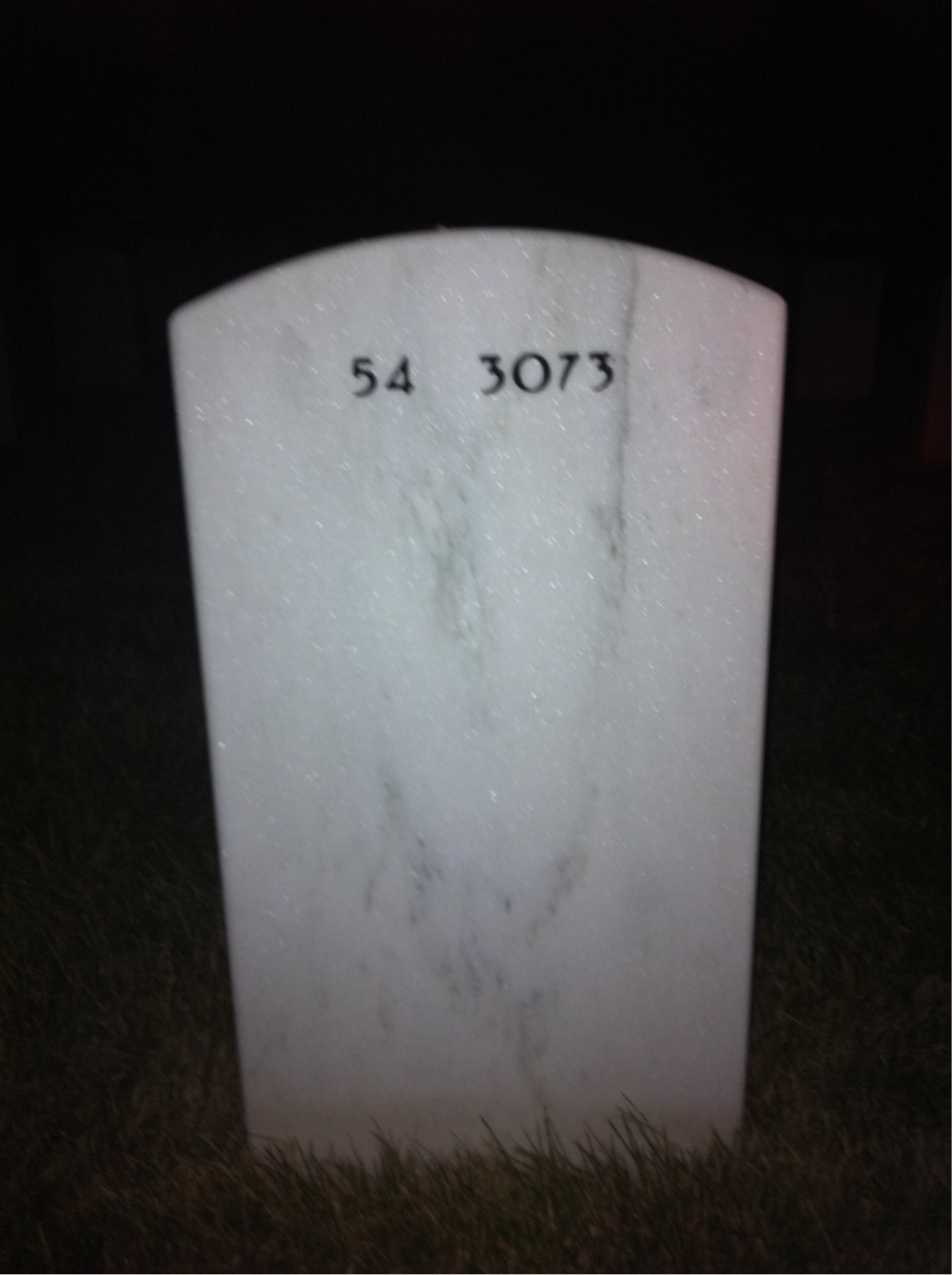 Back of headstone — David Williams