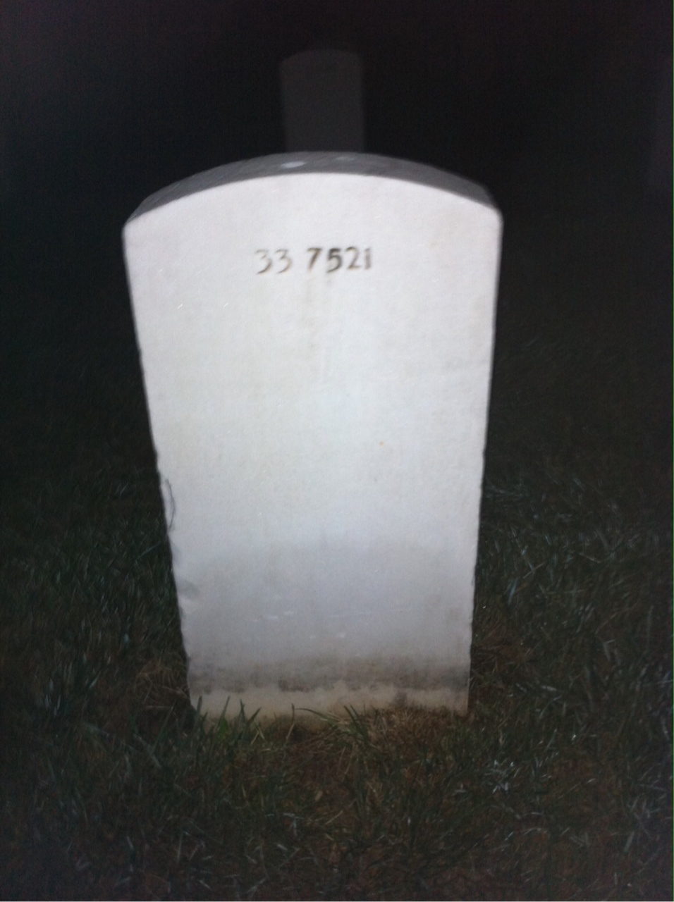 Back of headstone — Clarence Baker