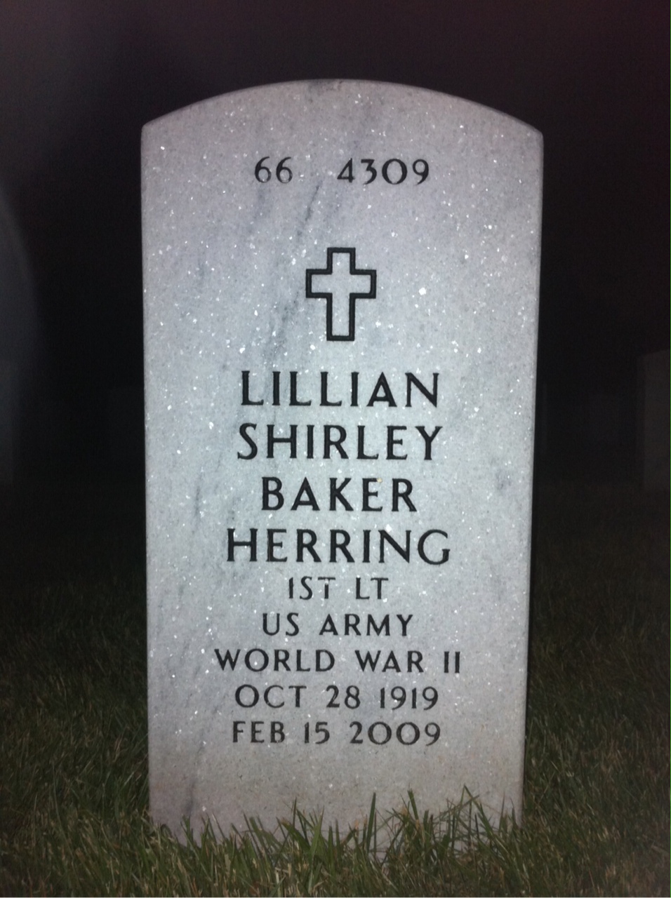Back of headstone — James Herring