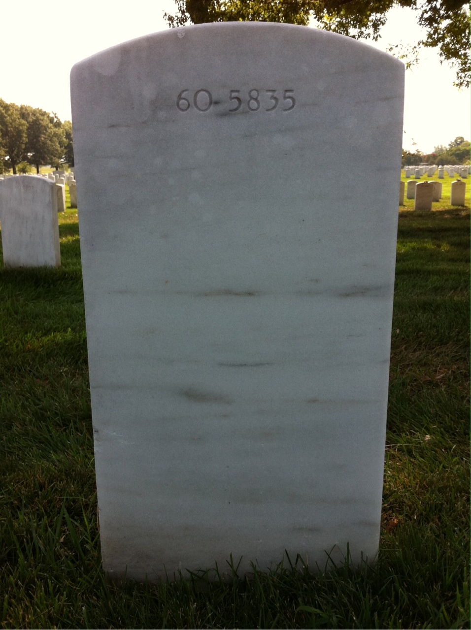 Back of headstone — John Adamcik