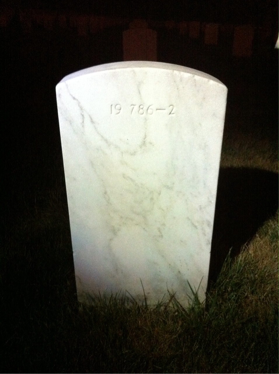 Back of headstone — William W Ward