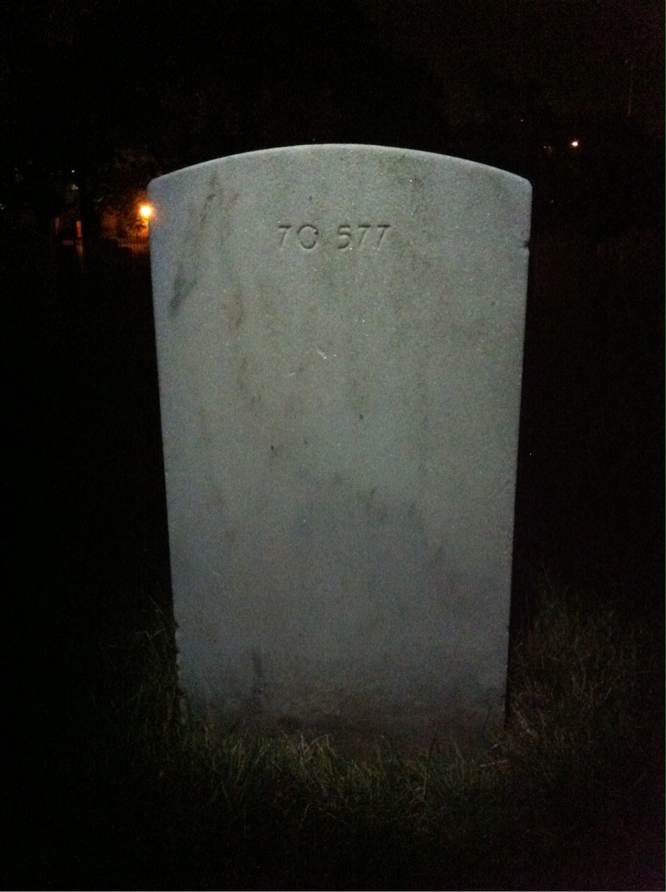 Back of headstone — George Alvey