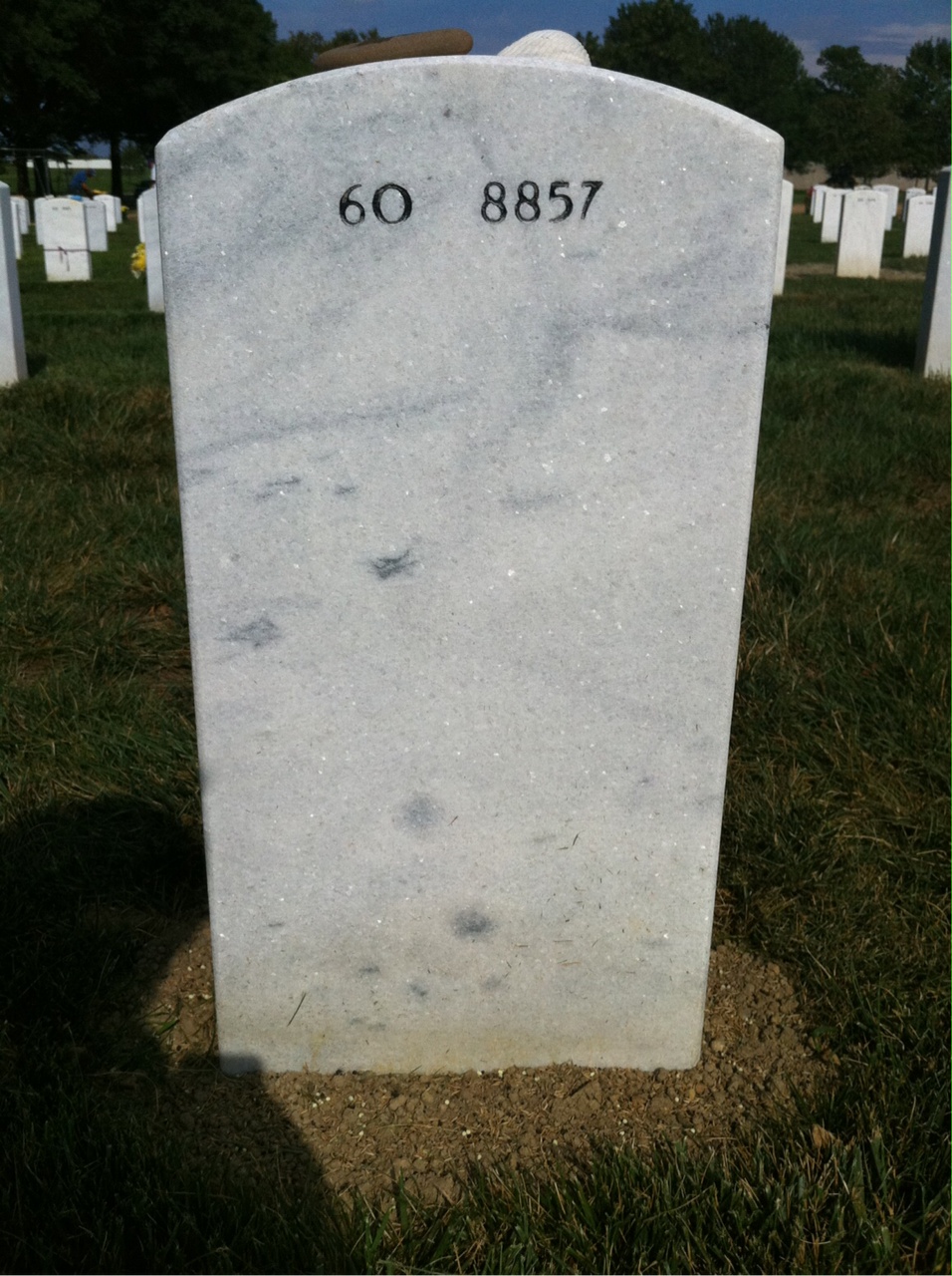 Back of headstone — Ralph Ward