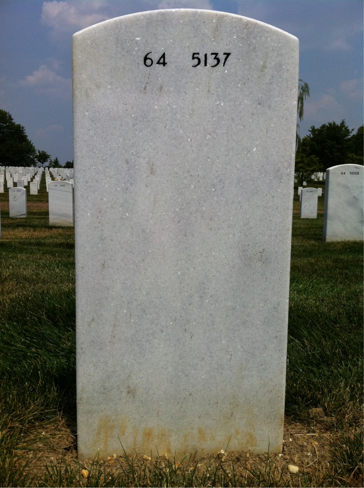 Back of headstone — Eric Cramer