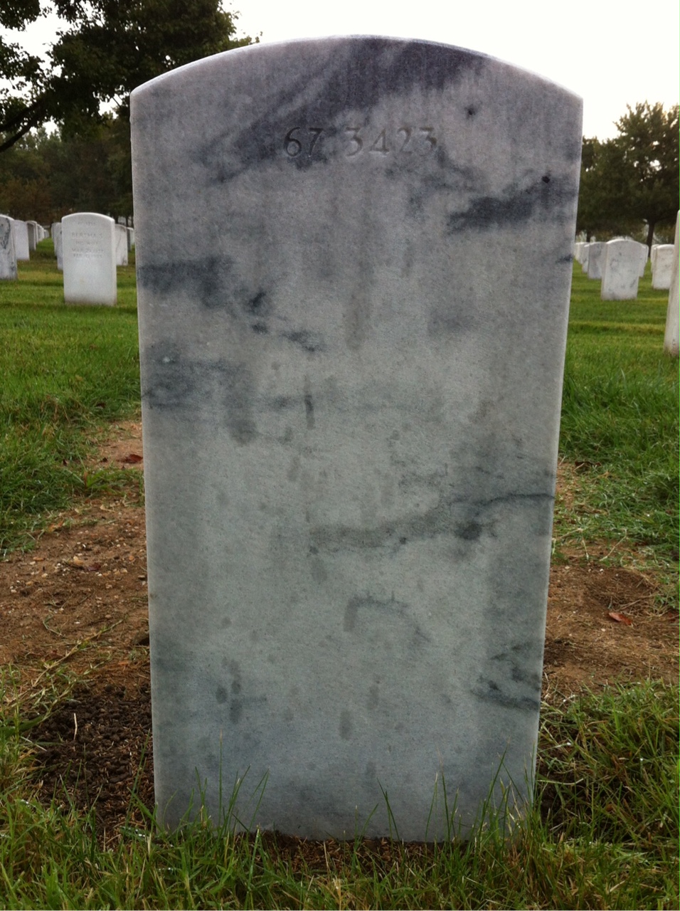 Back of headstone — Richard Amick