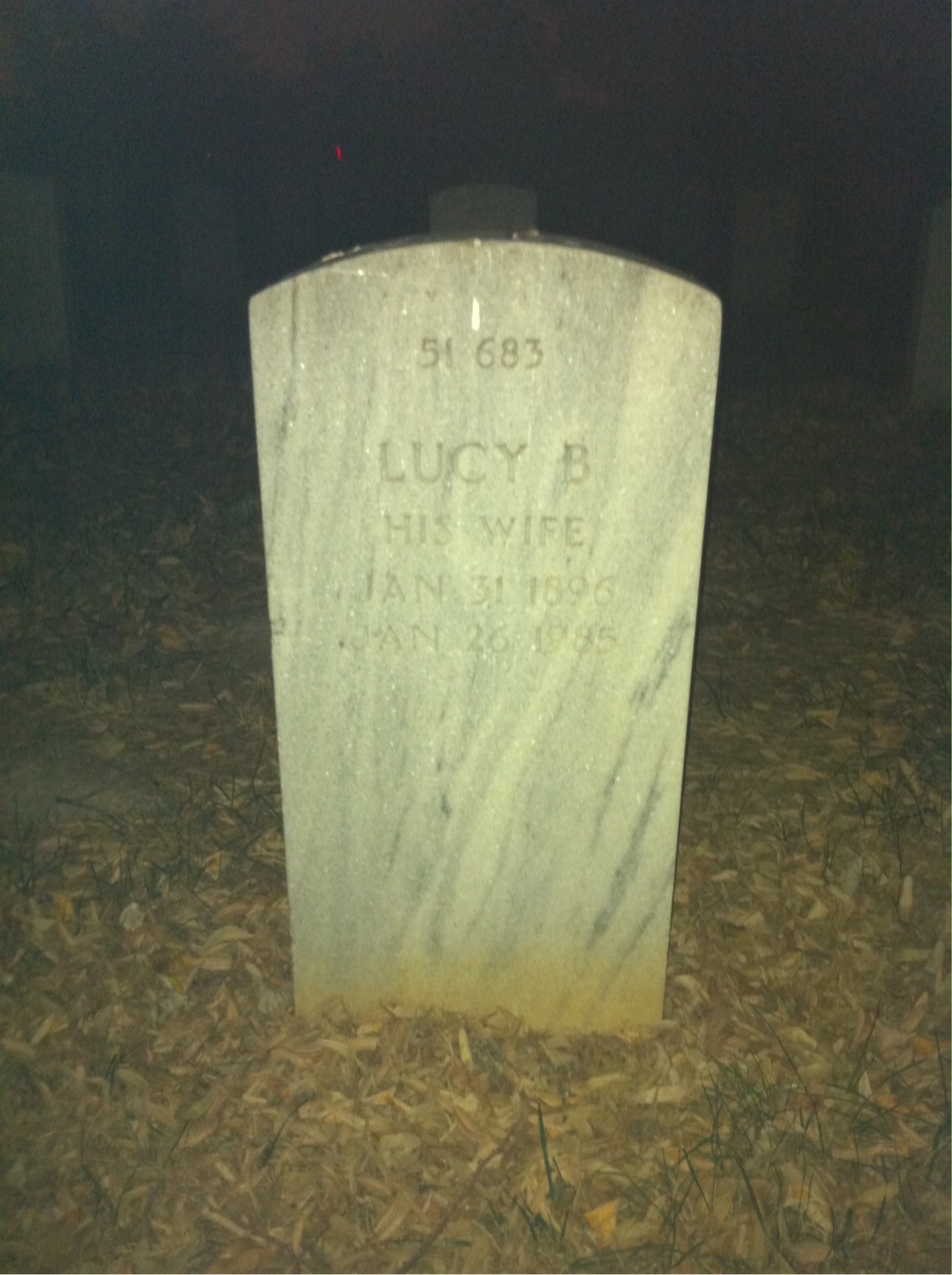 Back of headstone — Leslie Altmann
