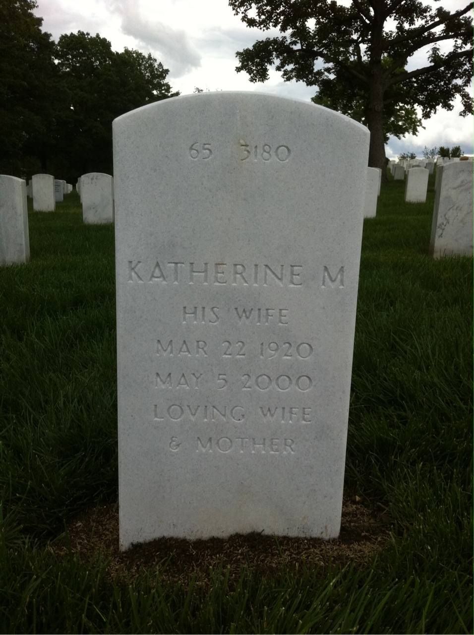 Back of headstone — Albert Morris