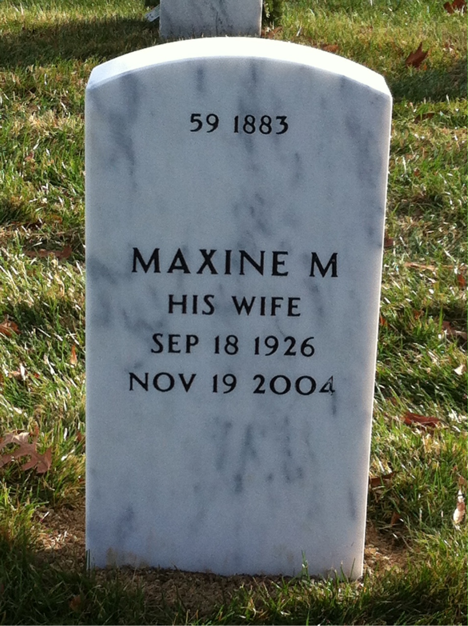 Back of headstone — William Wary