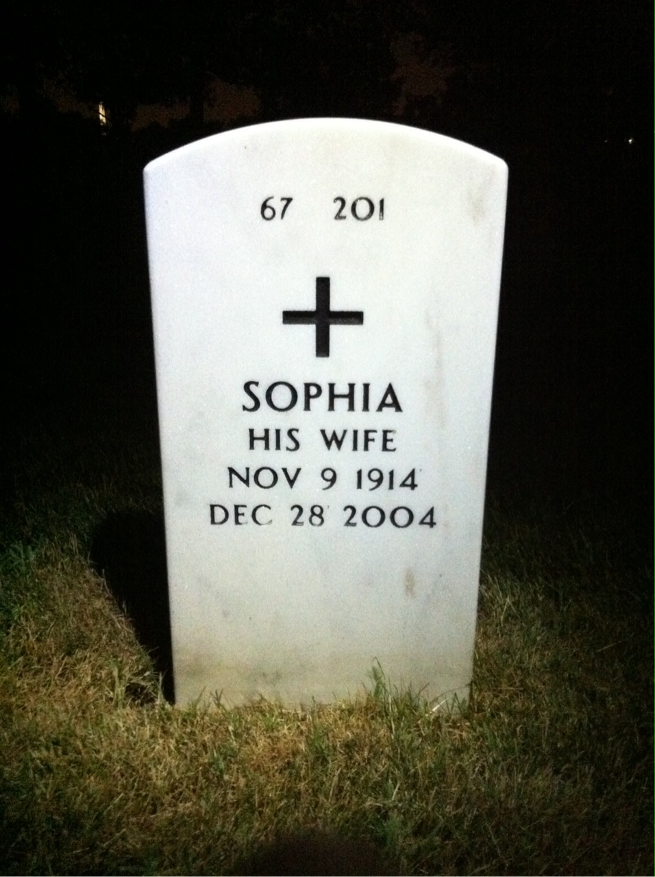 Back of headstone — Chris Zarafonetis
