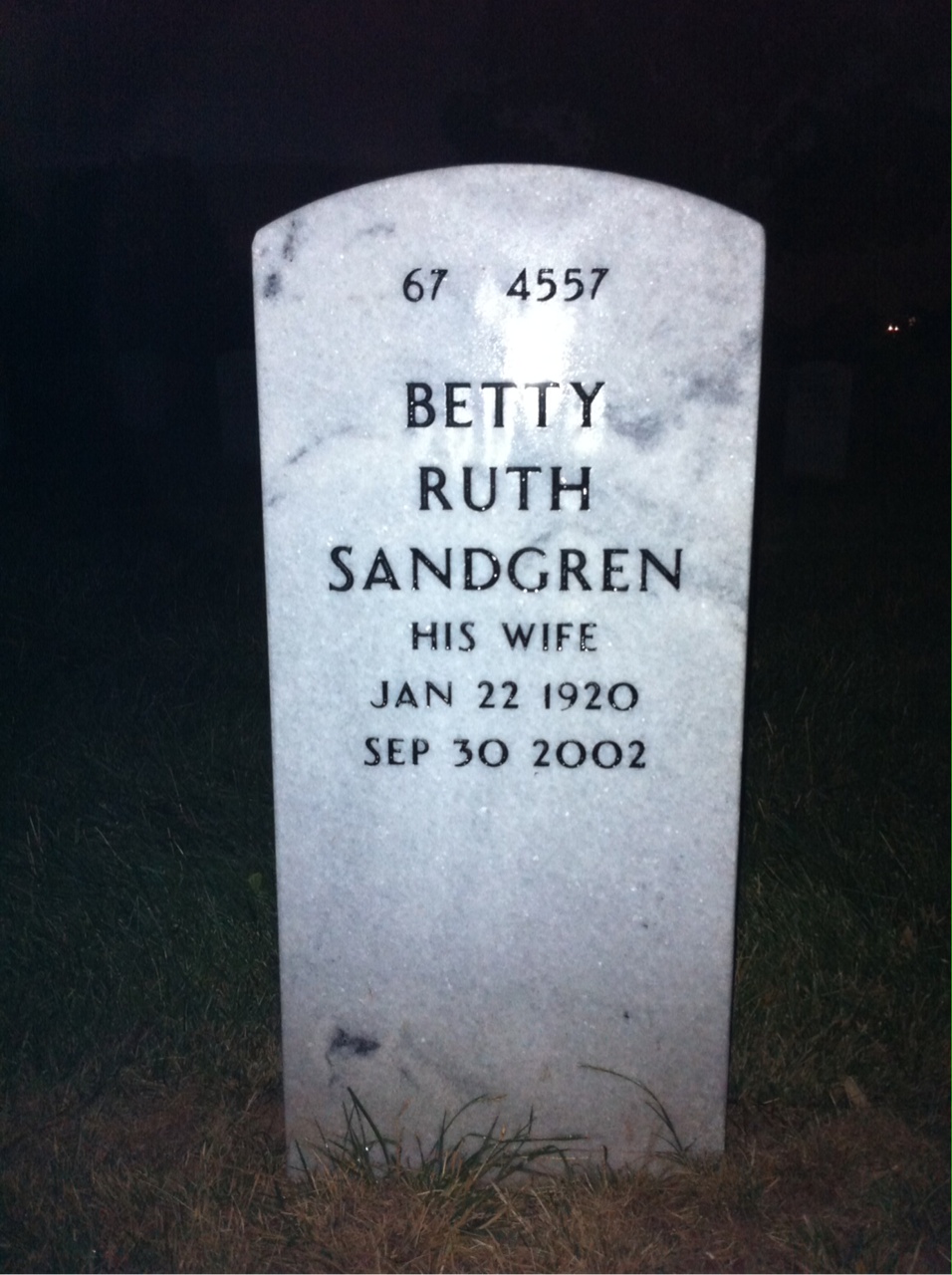 Back of headstone — Ernest Schwab