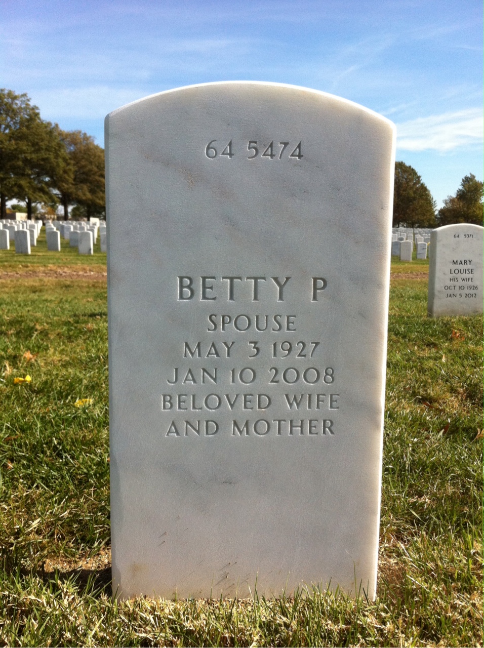 Back of headstone — Langhorne Withers