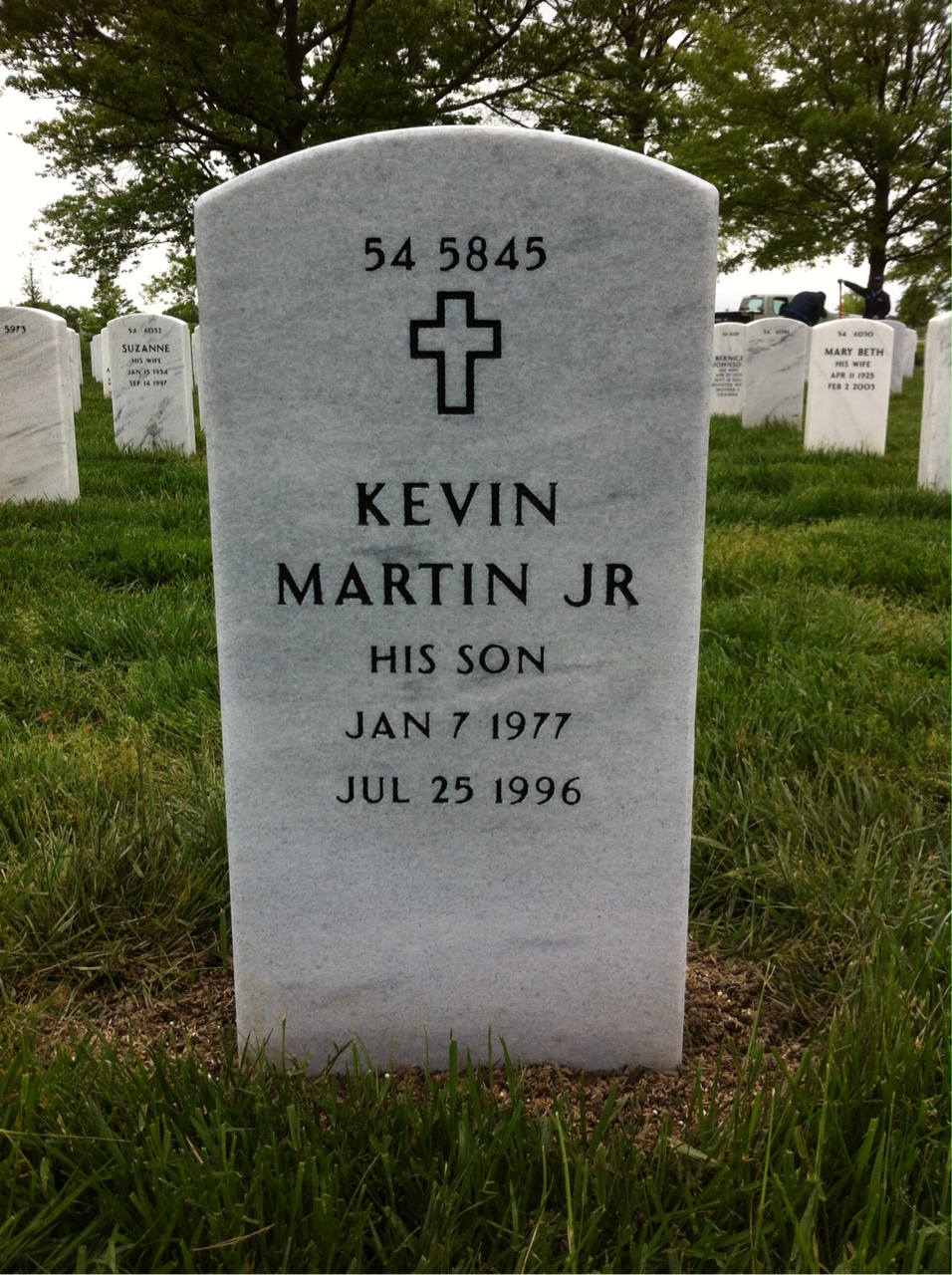 Back of headstone — Kevin Egan