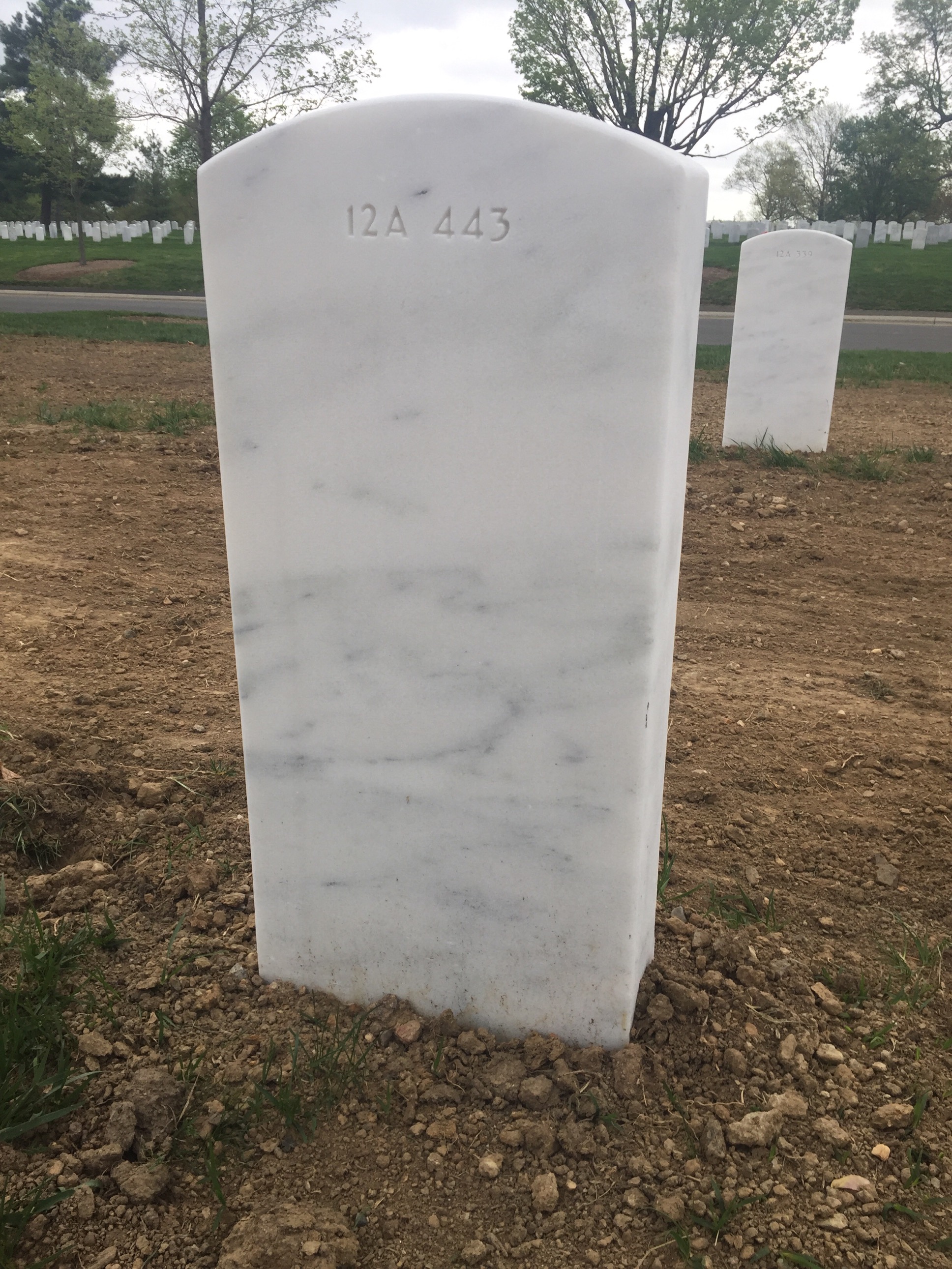 Back of headstone — Thomas J Orlowski