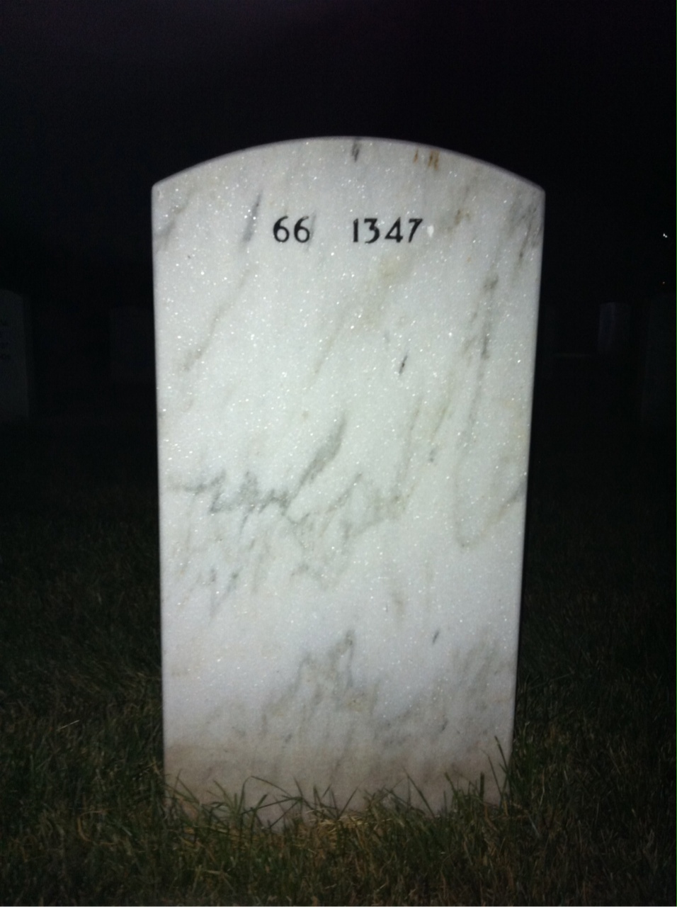 Back of headstone — Thomas Bee
