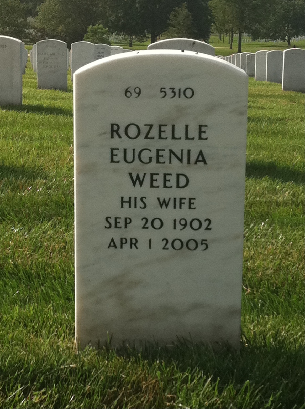 Back of headstone — Del Rey Coleman