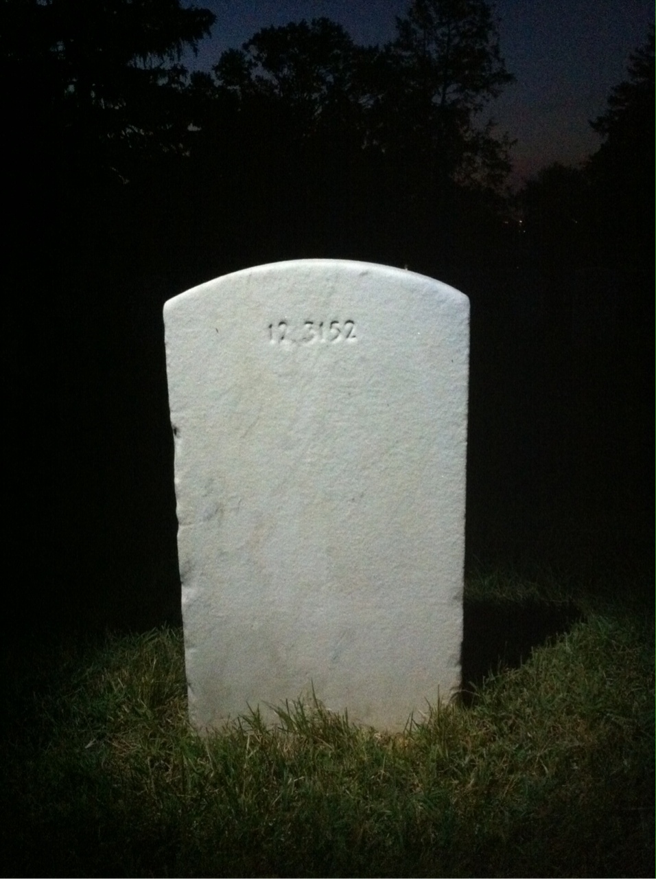 Back of headstone — Marie Moore