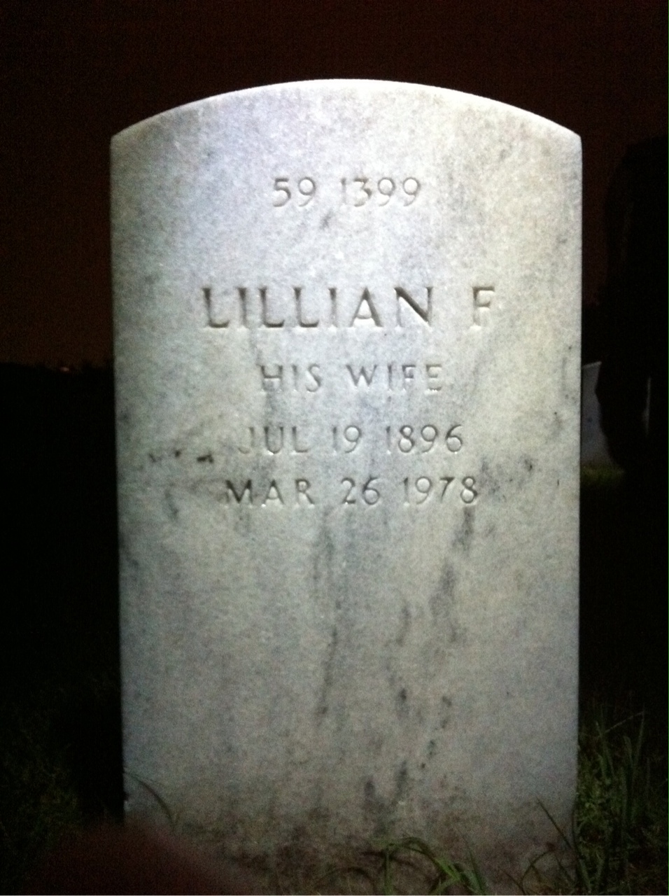 Back of headstone — John Moran