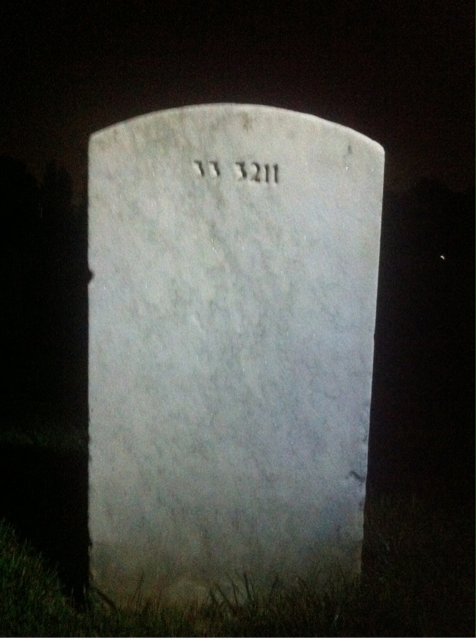 Back of headstone — William Allen