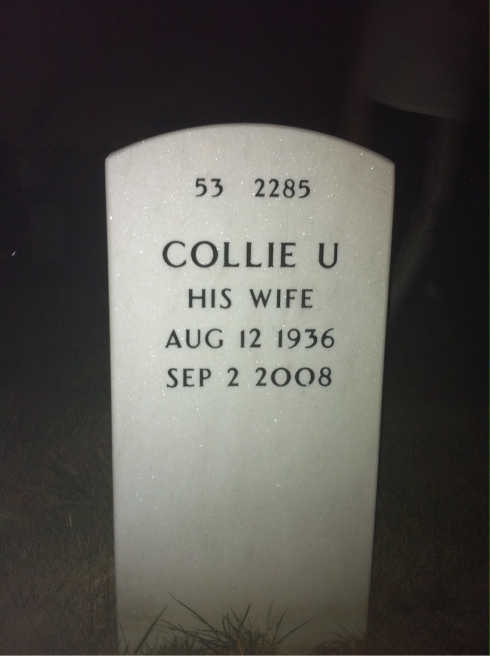 Back of headstone — Jesse Teague