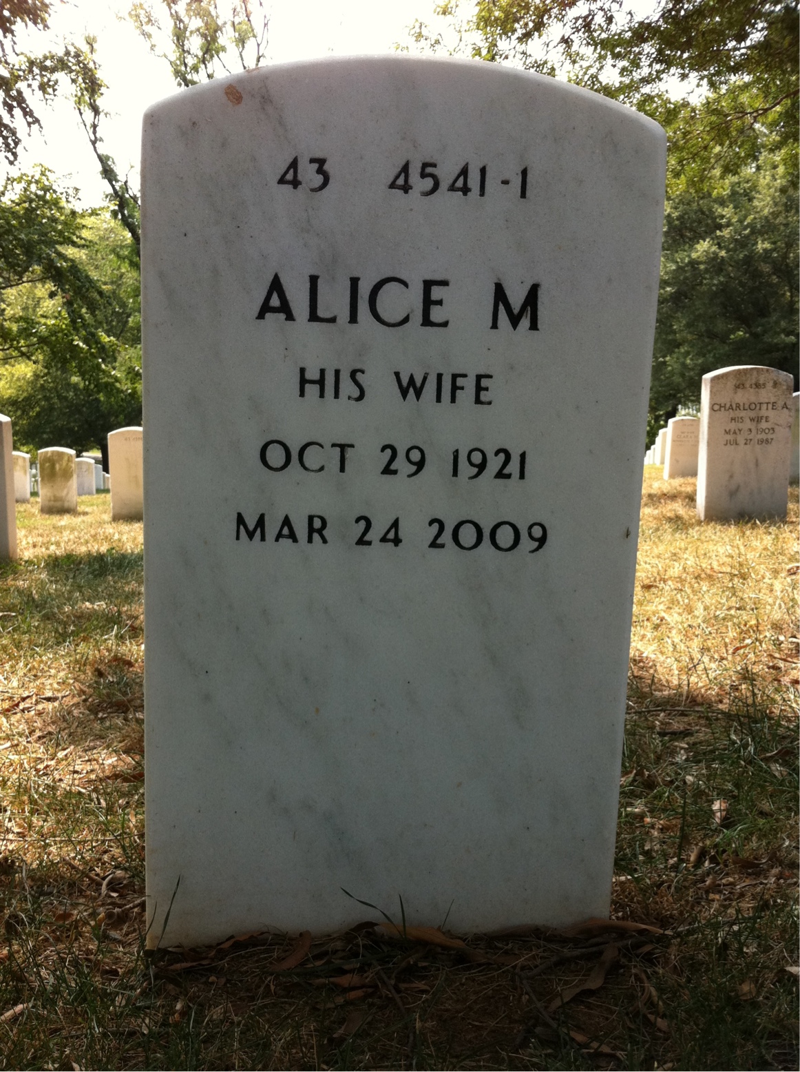 Back of headstone — Howard Bender