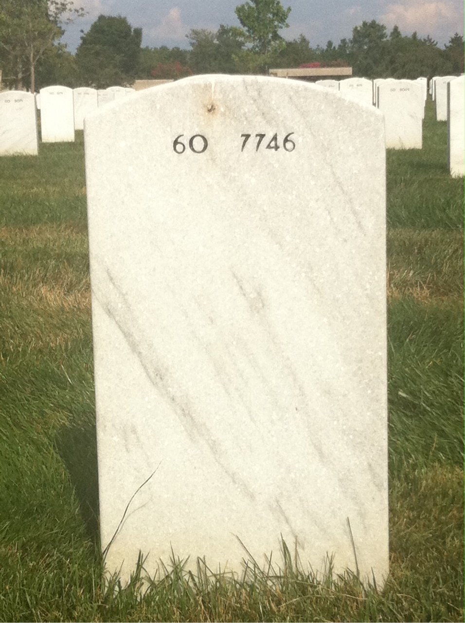 Back of headstone — Ronald Frank