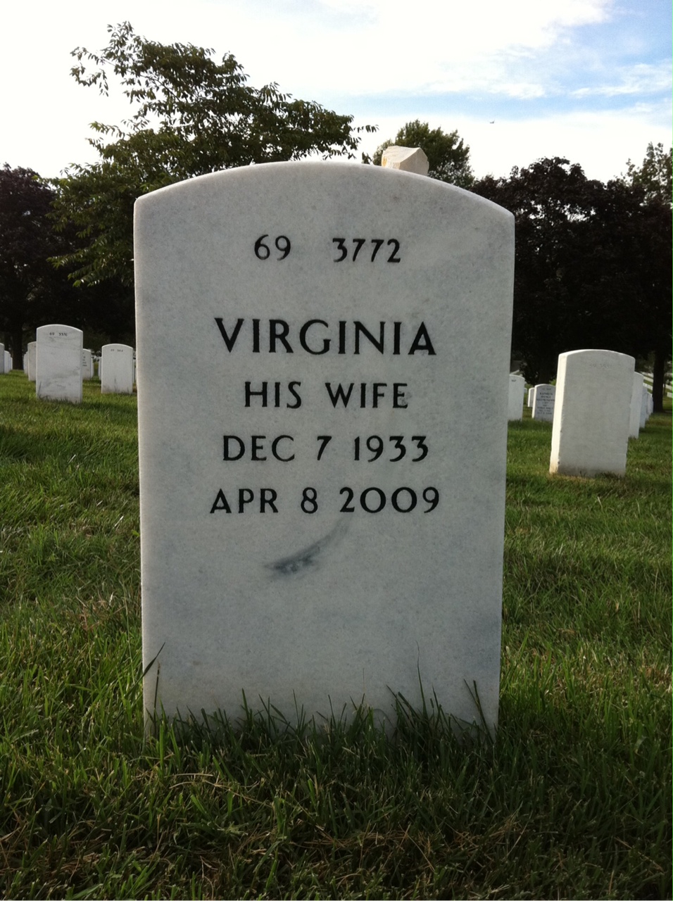 Back of headstone — Glen Kuhn