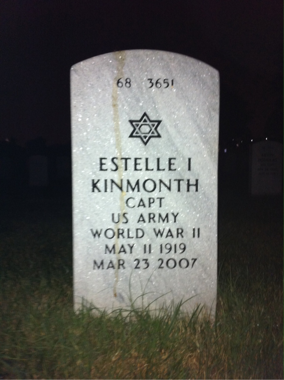 Back of headstone — Charles Kinmonth