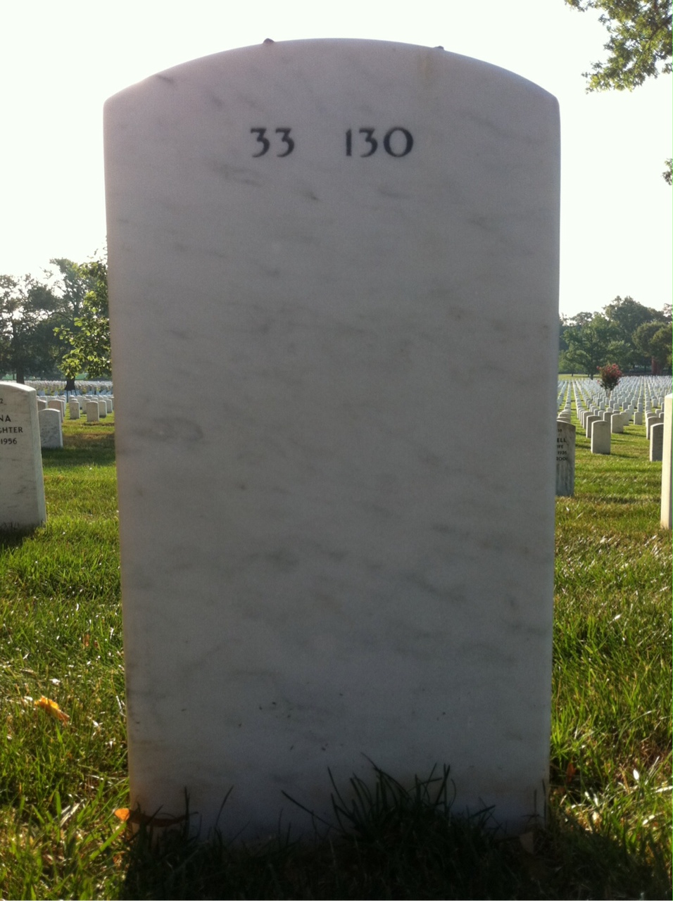 Back of headstone — Van Herndon