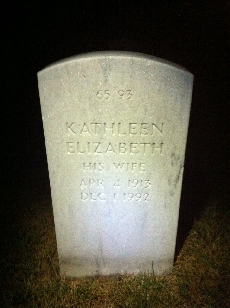 Back of headstone — Fred Amato