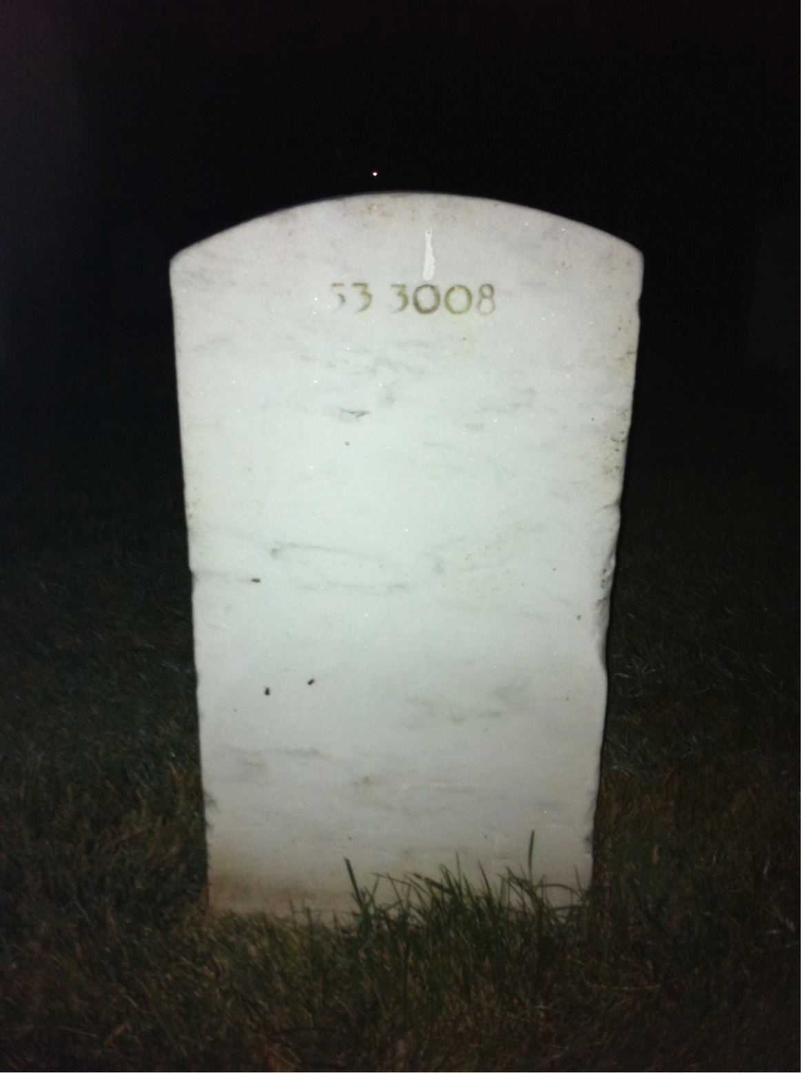 Back of headstone — William S Blackwell