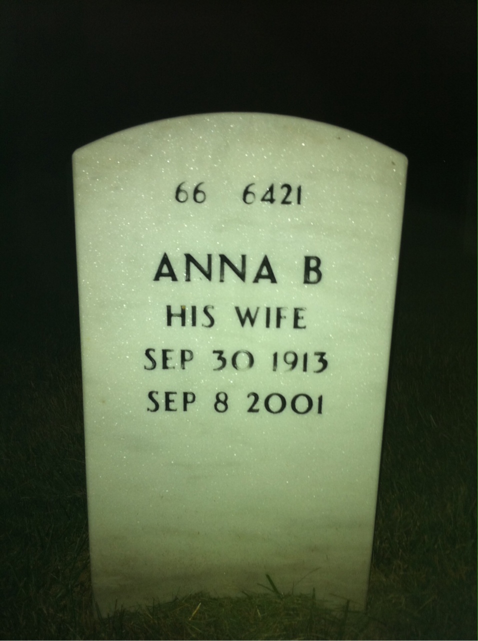 Back of headstone — George Ives
