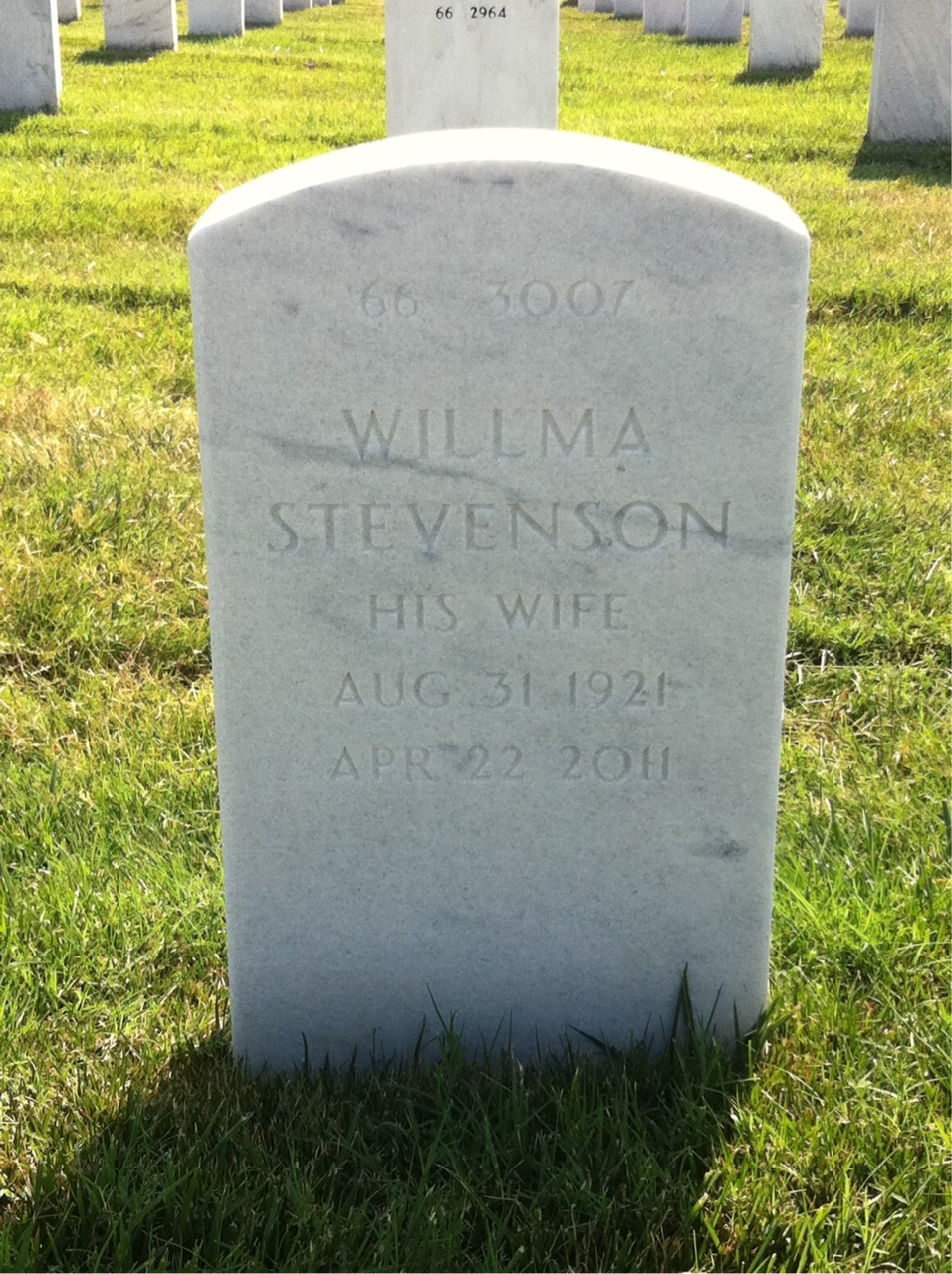 Back of headstone — Thomas Mcquade