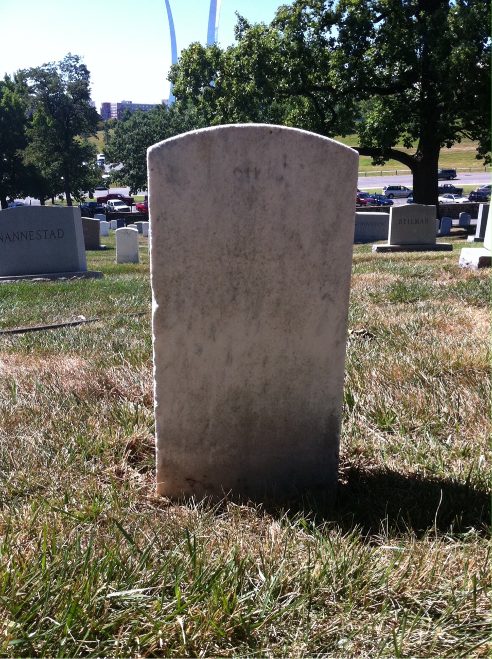 Back of headstone — John Moffett