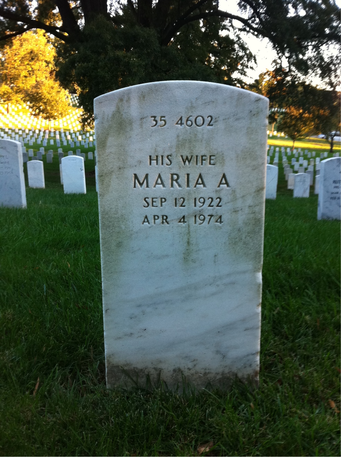 Back of headstone — Maria Conrad