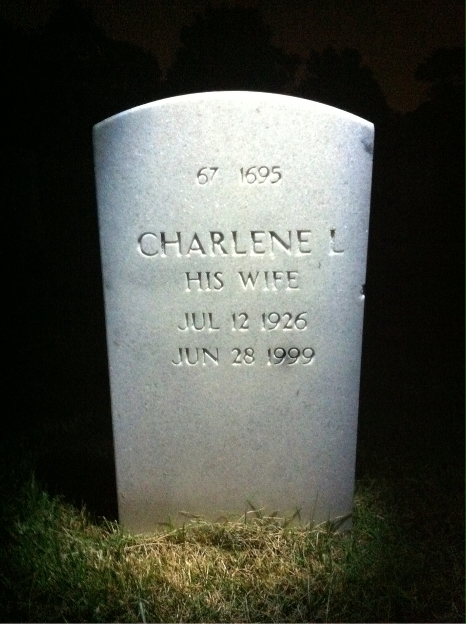 Back of headstone — Charlene Mckee
