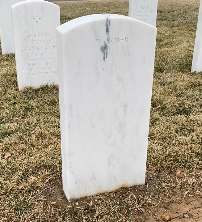 Back of headstone — Lawrence Ainslie