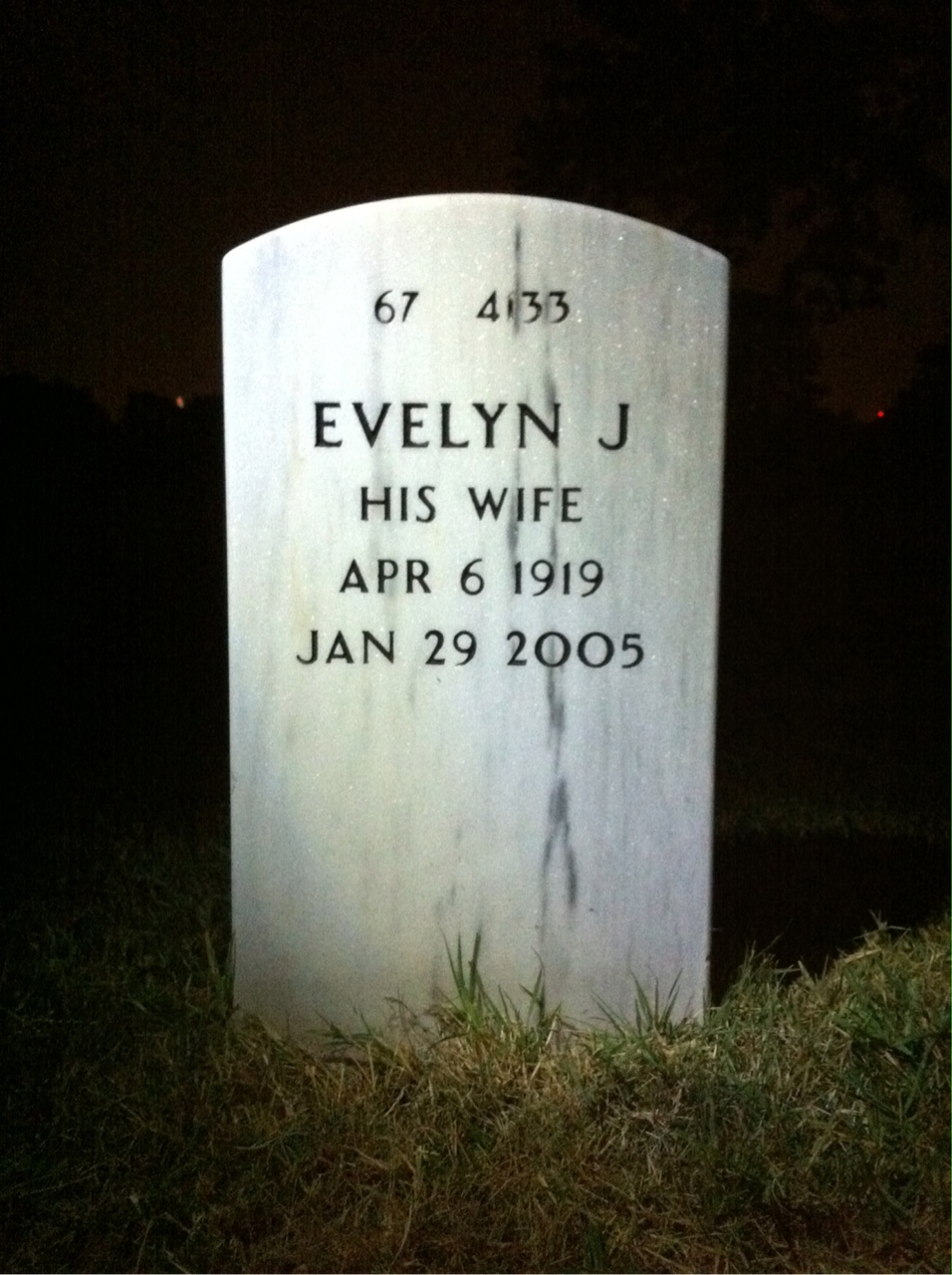 Back of headstone — Harold Everett
