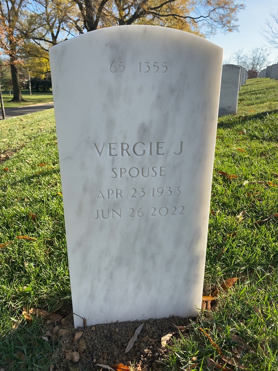 Back of headstone — George Moment