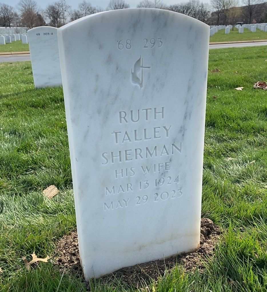 Back of headstone — Joel Sherman
