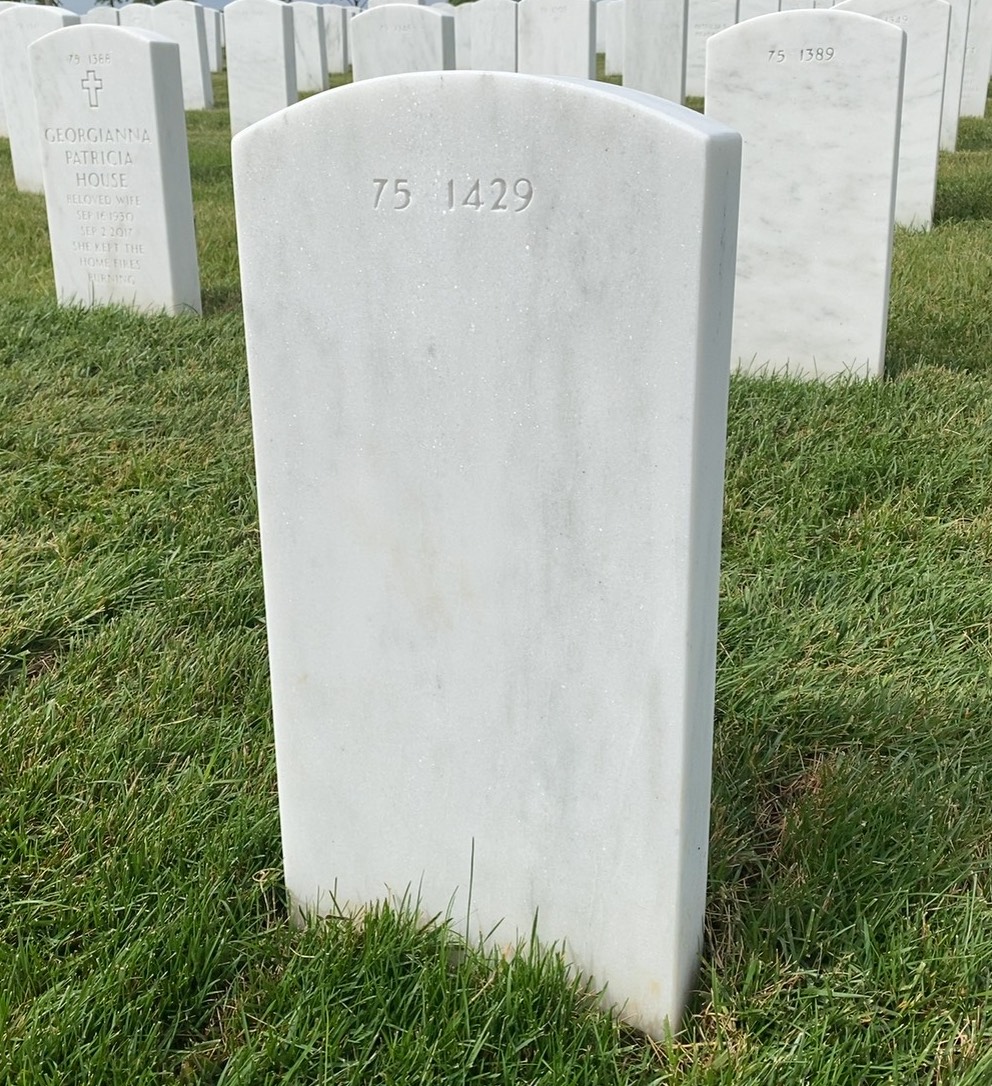 Back of headstone — William Don Fleet