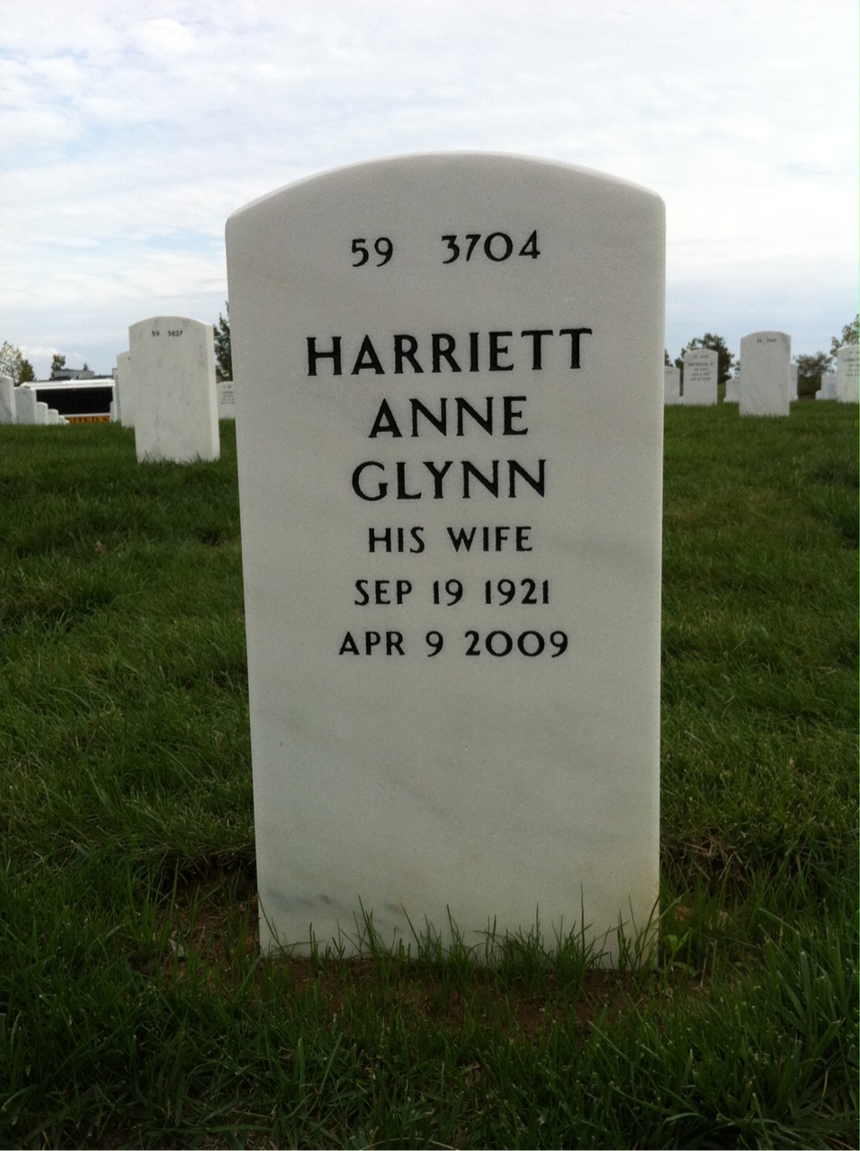 Harriett James headstone back